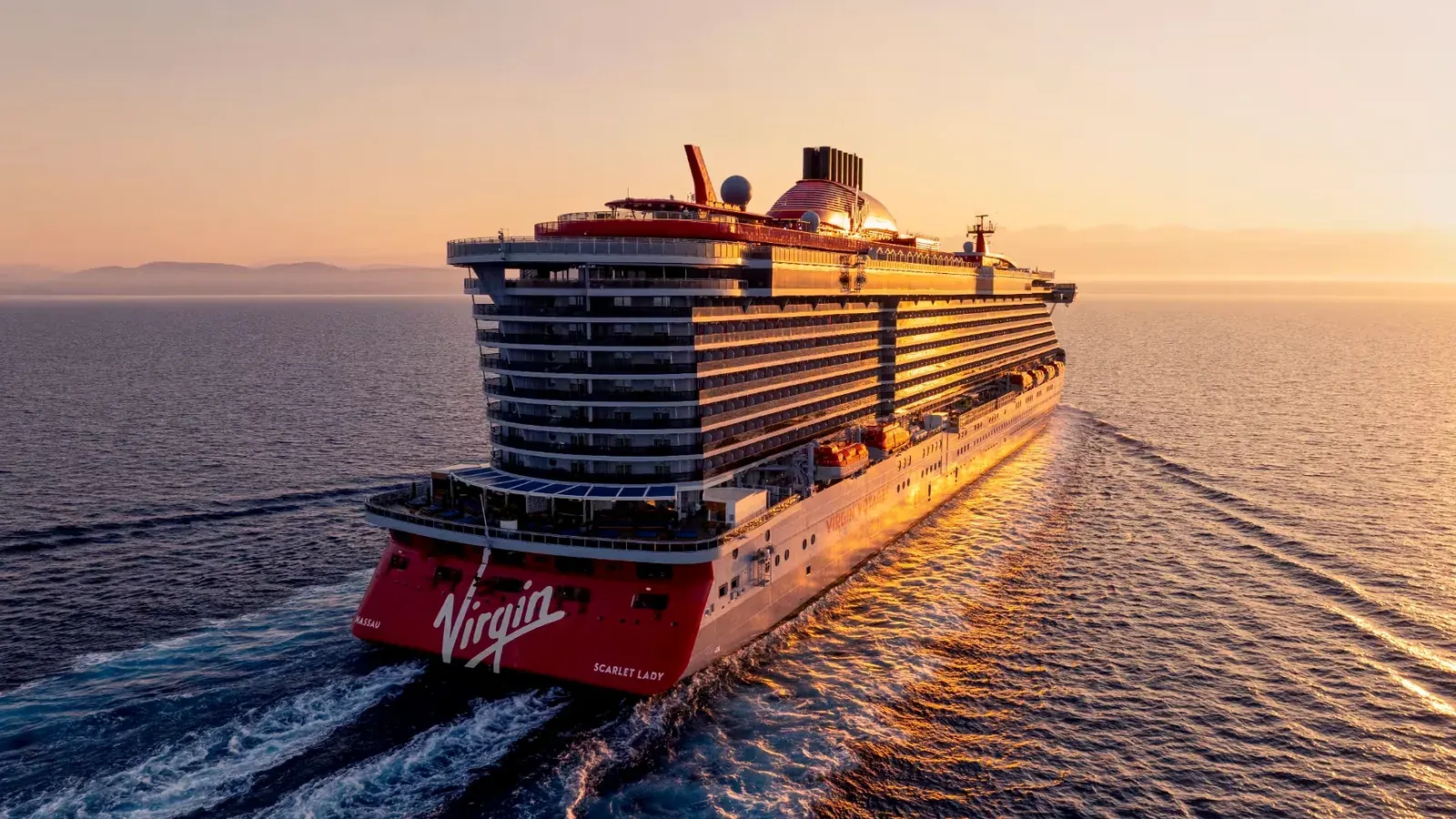 Virgin Voyages Scarlet Lady at sea