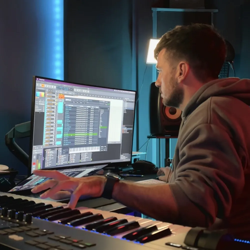 James Campbell producing in the studio