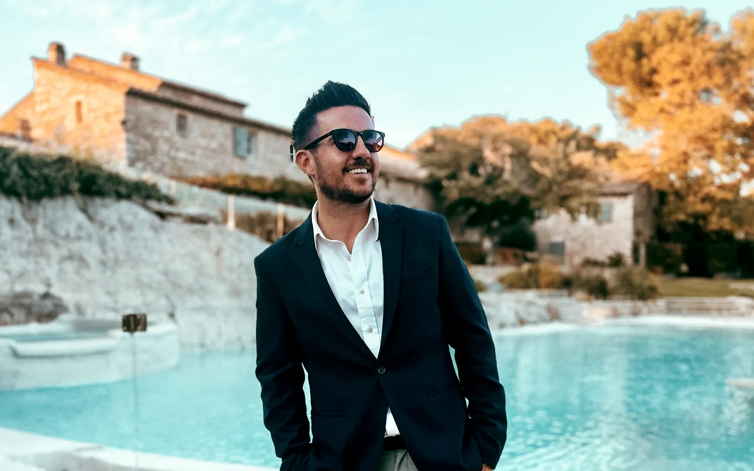James Campbell at a South of France wedding